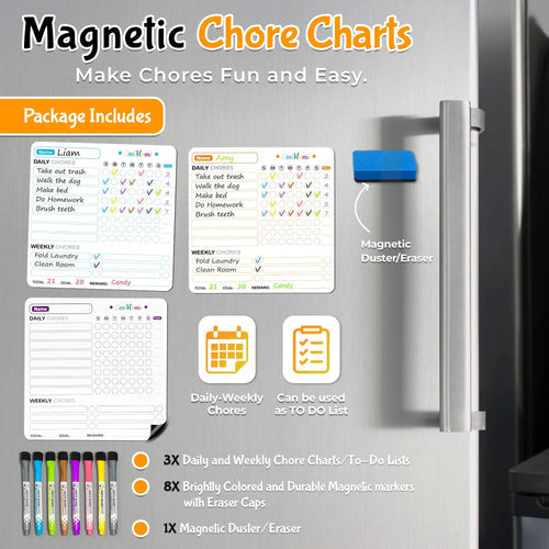 Stay Organized with a Magnetic Chore Chart for Your Refrigerator