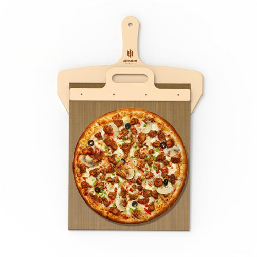 Premium Sliding Non-Stick Pizza Peel with Wooden Handle